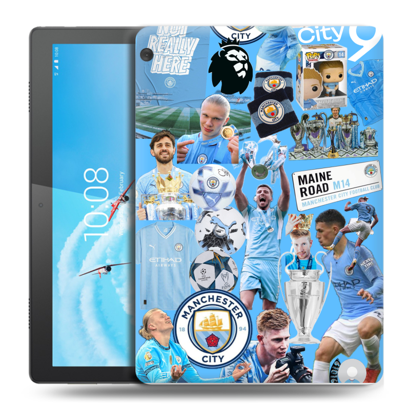 Силиконовый чехол на Lenovo Tab M10 с принтом Man City Манчестер Сити Силиконовый чехол на Lenovo Tab M10 с принтом Man City Манчестер Сити