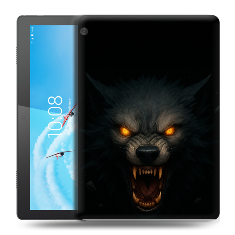 Силиконовый чехол на Lenovo Tab M10 с принтом Волк Силиконовый чехол на Lenovo Tab M10 с принтом Волк
