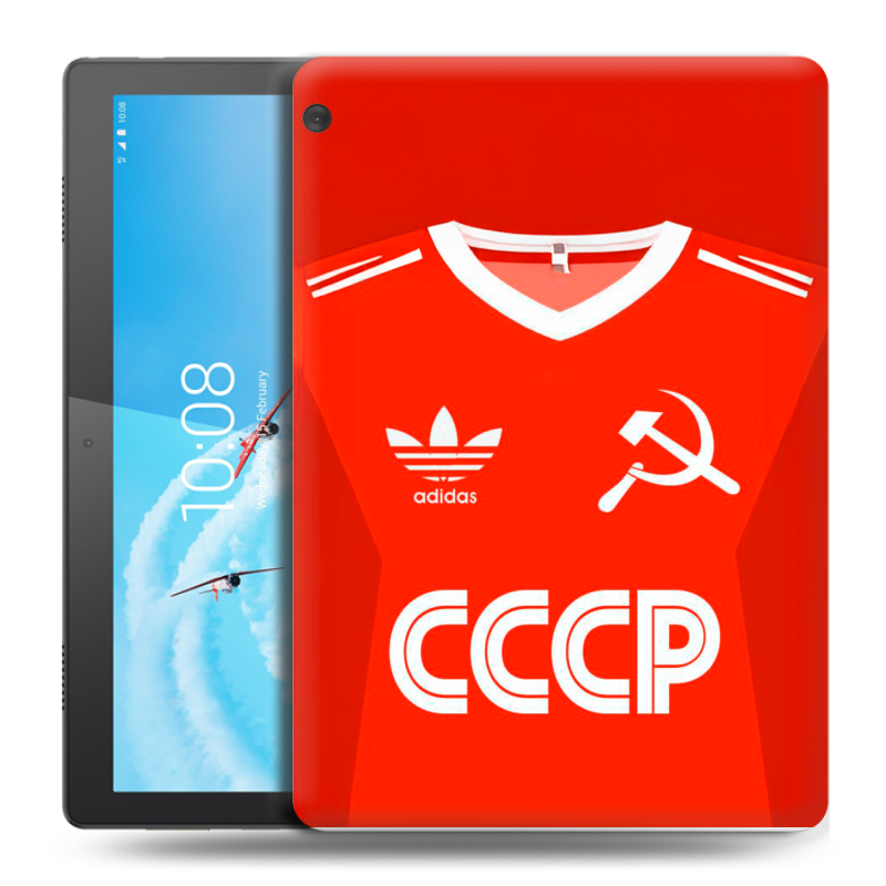 Силиконовый чехол на Lenovo Tab M10 с принтом Флаг Герб СССР Силиконовый чехол на Lenovo Tab M10 с принтом Флаг Герб СССР