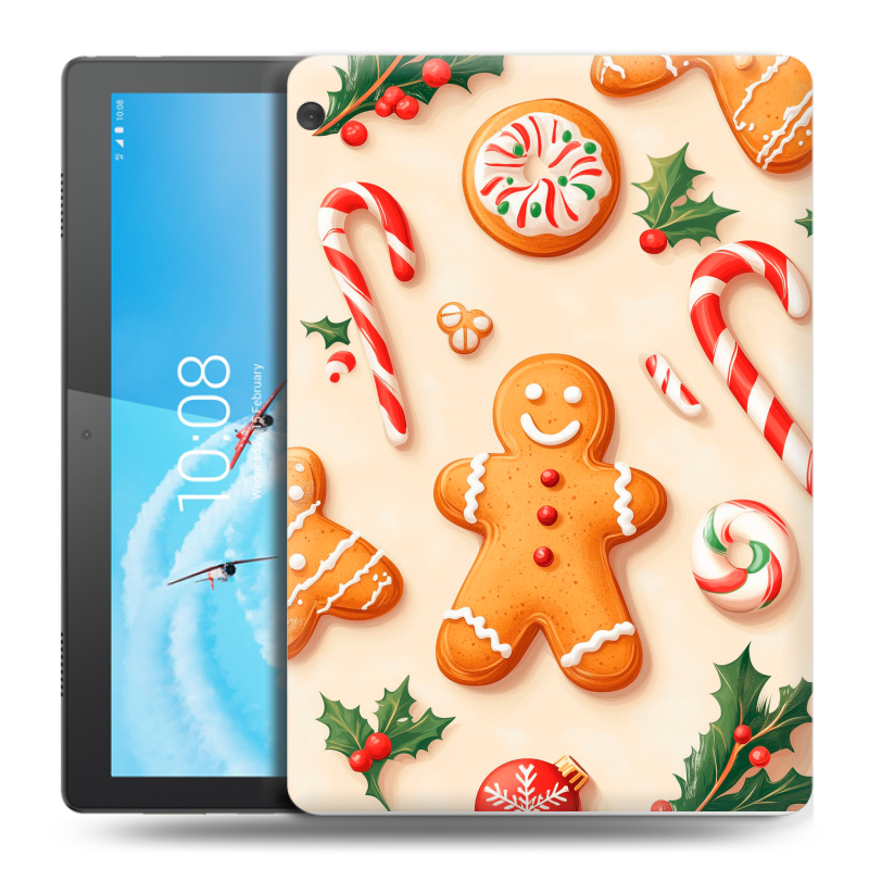Силиконовый чехол на Lenovo Tab M10 с принтом Новый год Силиконовый чехол на Lenovo Tab M10 с принтом Новый год
