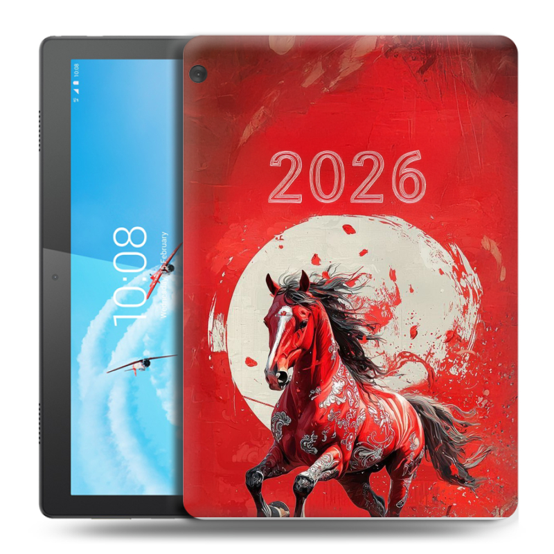 Силиконовый чехол на Lenovo Tab M10 с принтом Новый год Силиконовый чехол на Lenovo Tab M10 с принтом Новый год