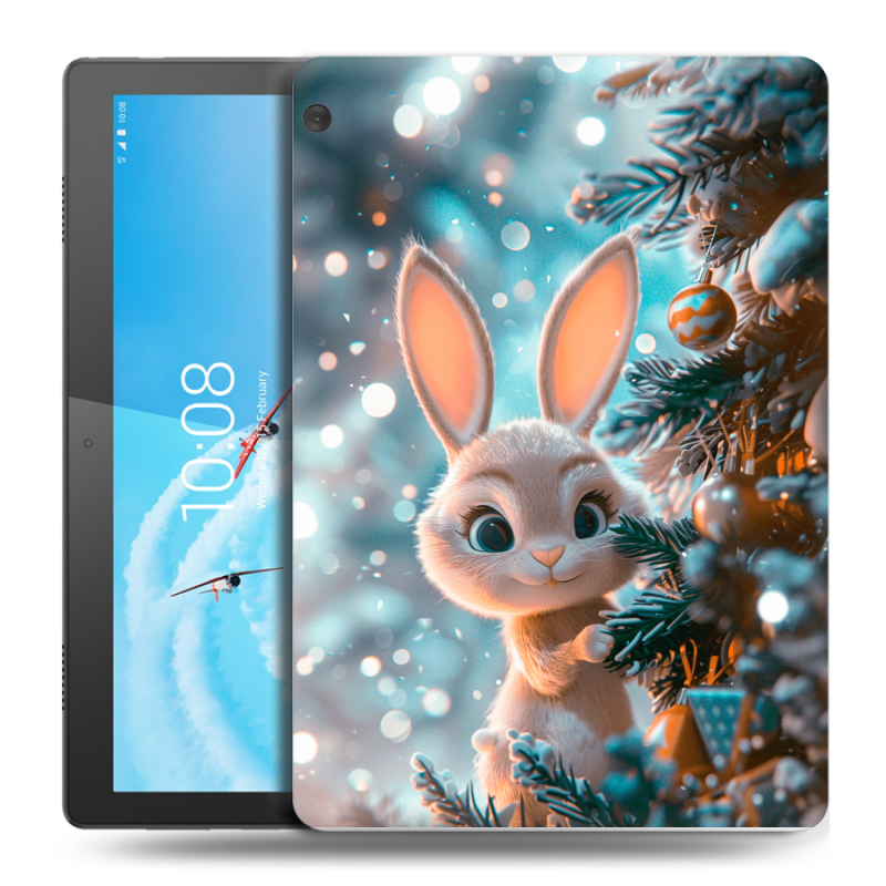 Силиконовый чехол на Lenovo Tab M10 с принтом Новый год Силиконовый чехол на Lenovo Tab M10 с принтом Новый год