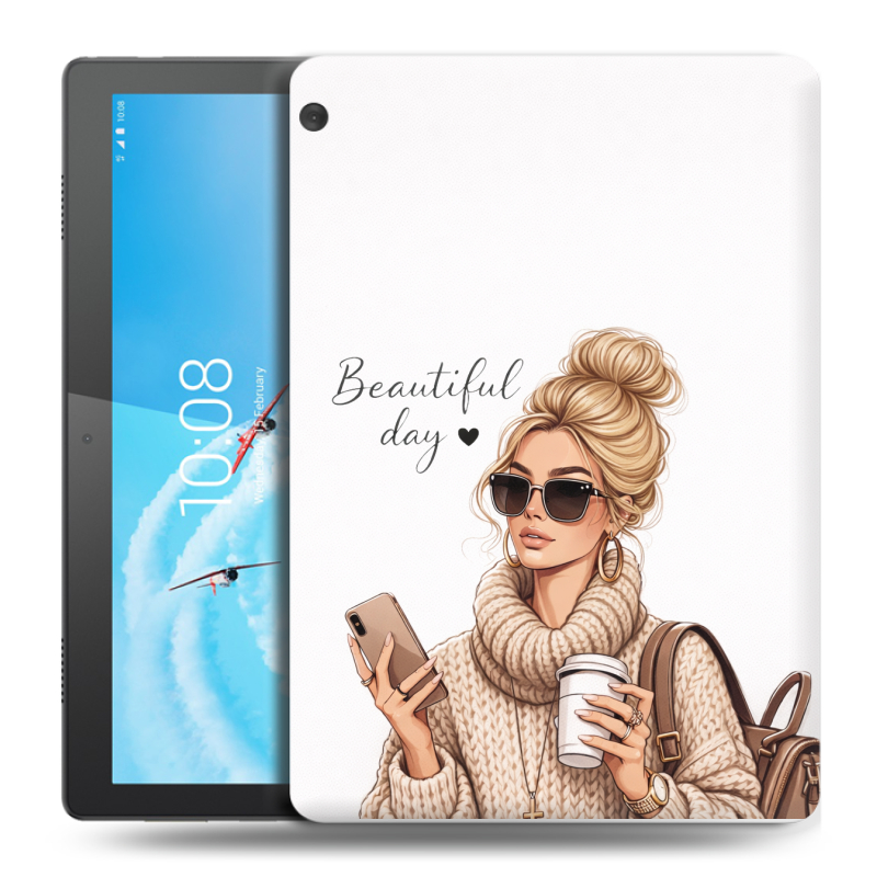Силиконовый чехол на Lenovo Tab M10 с принтом женский Силиконовый чехол на Lenovo Tab M10 с принтом женский