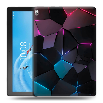 Силиконовый чехол на планшета Lenovo Tab P10 с принтом Геометрия неона Силиконовый чехол на планшета Lenovo Tab P10 с принтом Геометрия неона