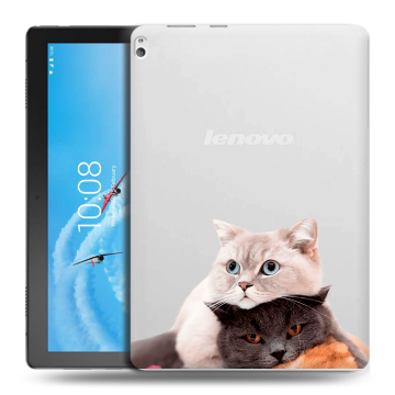 Силиконовый чехол на планшета Lenovo Tab P10 с принтом Кошки Силиконовый чехол на планшета Lenovo Tab P10 с принтом Кошки