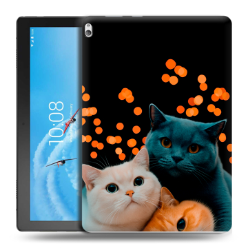 Силиконовый чехол на планшета Lenovo Tab P10 с принтом Кошки Силиконовый чехол на планшета Lenovo Tab P10 с принтом Кошки