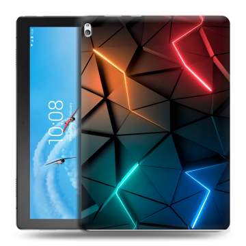 Силиконовый чехол на планшета Lenovo Tab P10 с принтом Абстракция неон Силиконовый чехол на планшета Lenovo Tab P10 с принтом Абстракция неон