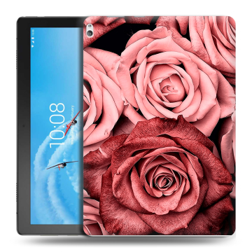 Силиконовый чехол на планшета Lenovo Tab P10 с принтом Цветы розы Силиконовый чехол на планшета Lenovo Tab P10 с принтом Цветы розы