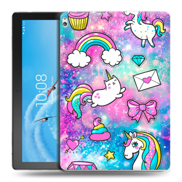Силиконовый чехол на Lenovo Tab P10 с принтом Единороги