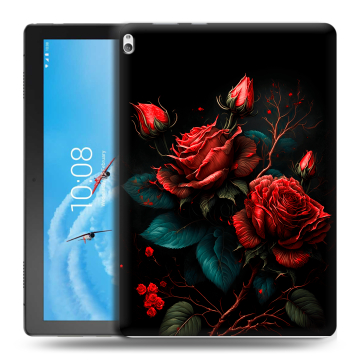 Силиконовый чехол на Lenovo Tab P10 с принтом Розы красные