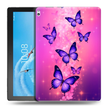 Силиконовый чехол на Lenovo Tab P10 с принтом Бабочки Силиконовый чехол на Lenovo Tab P10 с принтом Бабочки