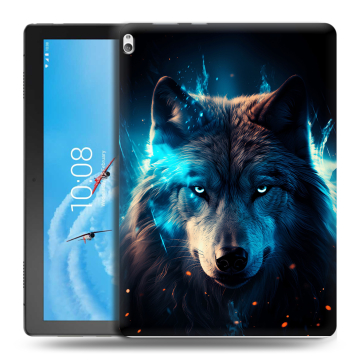 Силиконовый чехол на Lenovo Tab P10 с принтом Волк ночной