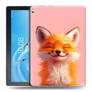 Силиконовый чехол на Lenovo Tab P10 с принтом милая лиса Силиконовый чехол на Lenovo Tab P10 с принтом милая лиса