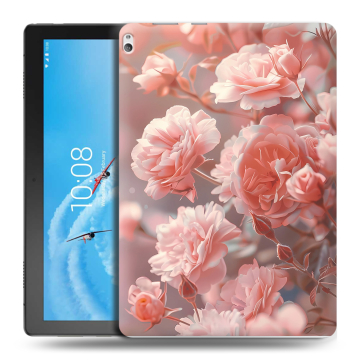 Силиконовый чехол на Lenovo Tab P10 с принтом Розовые розы Силиконовый чехол на Lenovo Tab P10 с принтом Розовые розы