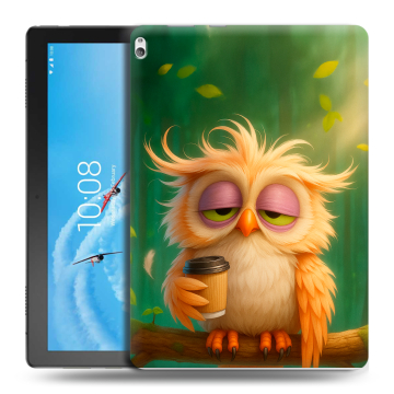 Силиконовый чехол на Lenovo Tab P10 с принтом сова