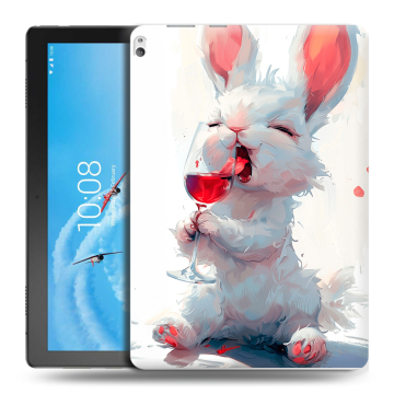 Силиконовый чехол на Lenovo Tab P10 с принтом кролик зайчик Силиконовый чехол на Lenovo Tab P10 с принтом кролик зайчик