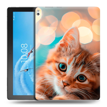 Силиконовый чехол на Lenovo Tab P10 с принтом котик Силиконовый чехол на Lenovo Tab P10 с принтом котик