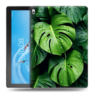 Силиконовый чехол на Lenovo Tab P10 с принтом Листья Силиконовый чехол на Lenovo Tab P10 с принтом Листья
