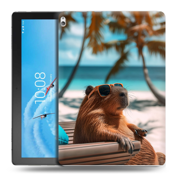 Силиконовый чехол на Lenovo Tab P10 с принтом Капибара Силиконовый чехол на Lenovo Tab P10 с принтом Капибара
