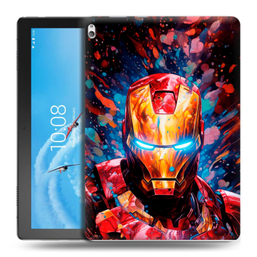 Силиконовый чехол на Lenovo Tab P10 с принтом Железный человек Ironman
