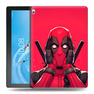 Силиконовый чехол на Lenovo Tab P10 с принтом Дедпул Deadpool Силиконовый чехол на Lenovo Tab P10 с принтом Дедпул Deadpool