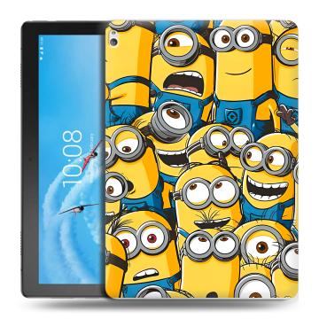 Силиконовый чехол на Lenovo Tab P10 с принтом Миньоны Силиконовый чехол на Lenovo Tab P10 с принтом Миньоны