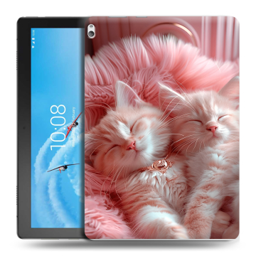 Силиконовый чехол на Lenovo Tab P10 с принтом котята котики
