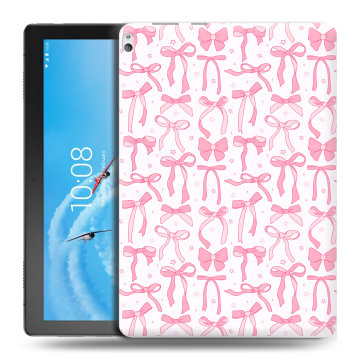 Силиконовый чехол на Lenovo Tab P10 с принтом Розовые бантики Силиконовый чехол на Lenovo Tab P10 с принтом Розовые бантики