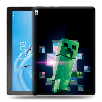 Силиконовый чехол на Lenovo Tab P10 с принтом Майнкрафт Minecraft