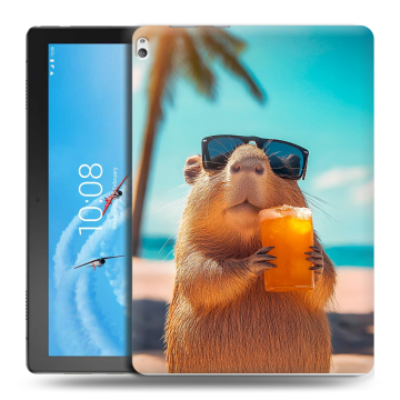 Силиконовый чехол на Lenovo Tab P10 с принтом Капибара
