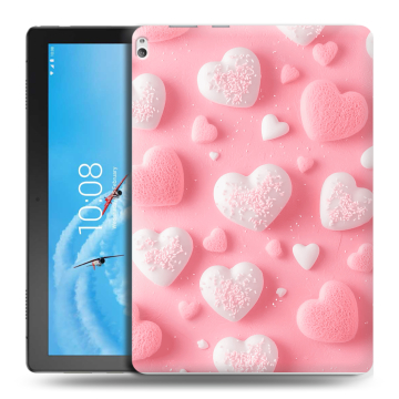 Силиконовый чехол на Lenovo Tab P10 с принтом Сердечки