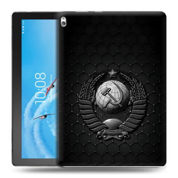 Силиконовый чехол на Lenovo Tab P10 с принтом Герб Флаг СССР