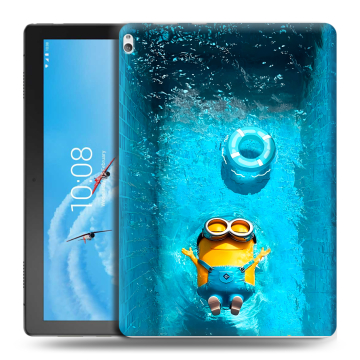 Силиконовый чехол на Lenovo Tab P10 с принтом Миньоны
