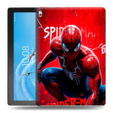 Силиконовый чехол на Lenovo Tab P10 с принтом Spiderman Человек паук