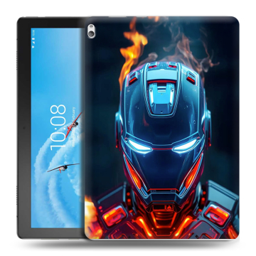 Силиконовый чехол на Lenovo Tab P10 с принтом IronMan Железный человек Силиконовый чехол на Lenovo Tab P10 с принтом IronMan Железный человек