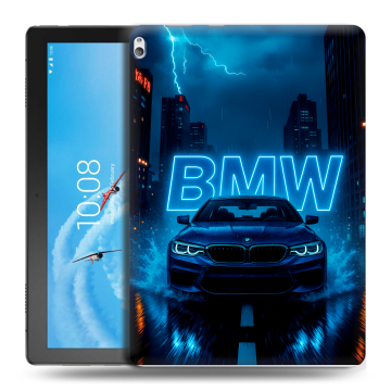 Силиконовый чехол на Lenovo Tab P10 с принтом BMW БМВ