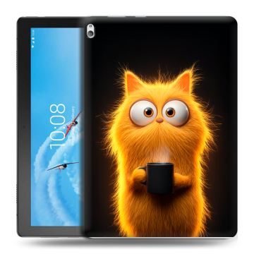 Силиконовый чехол на Lenovo Tab P10 с принтом Смешной кот