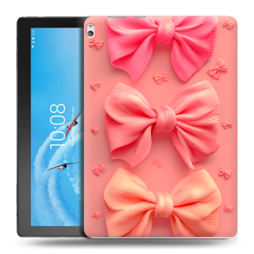 Силиконовый чехол на Lenovo Tab P10 с принтом Розовые бантики Силиконовый чехол на Lenovo Tab P10 с принтом Розовые бантики
