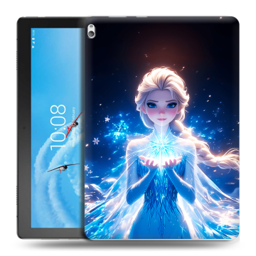 Силиконовый чехол на Lenovo Tab P10 с принтом Холодное сердце Frozen Силиконовый чехол на Lenovo Tab P10 с принтом Холодное сердце Frozen