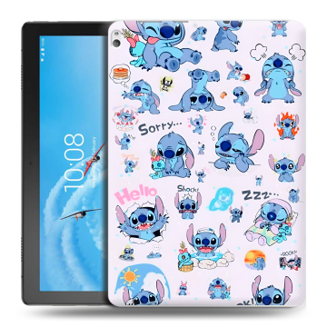 Силиконовый чехол на Lenovo Tab P10 с принтом Лило и Стич