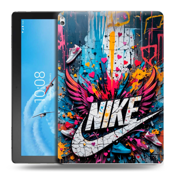 Силиконовый чехол на Lenovo Tab P10 с принтом Nike Найк Силиконовый чехол на Lenovo Tab P10 с принтом Nike Найк
