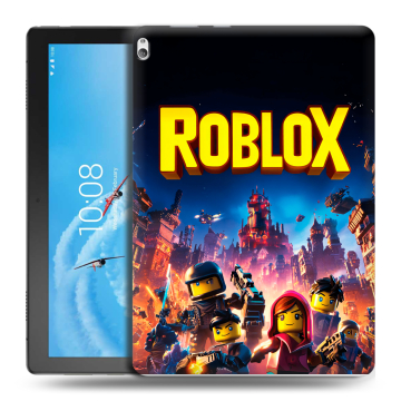 Силиконовый чехол на Lenovo Tab P10 с принтом Roblox Роблокс