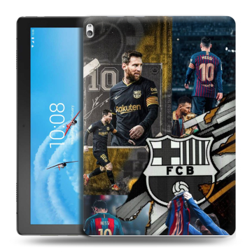 Силиконовый чехол на Lenovo Tab P10 с принтом Messi Barcelona