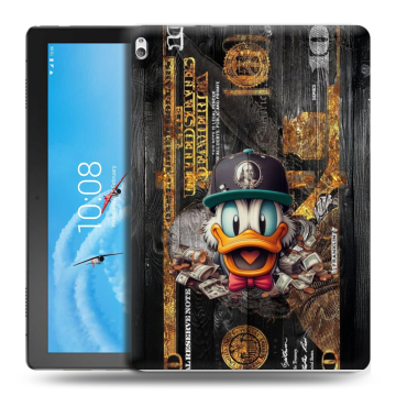 Силиконовый чехол на Lenovo Tab P10 с принтом Дональд Дак Доллар Силиконовый чехол на Lenovo Tab P10 с принтом Дональд Дак Доллар