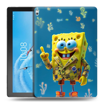 Силиконовый чехол на Lenovo Tab P10 с принтом Спанч боб Спанчбоб Силиконовый чехол на Lenovo Tab P10 с принтом Спанч боб Спанчбоб