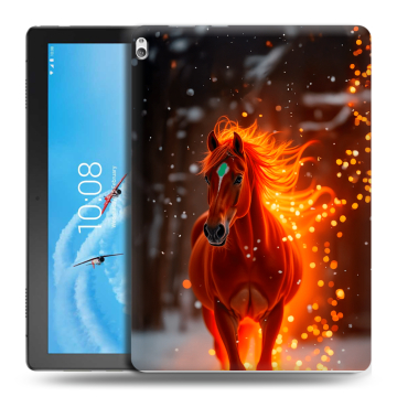 Силиконовый чехол на Lenovo Tab P10 с принтом Новый год Силиконовый чехол на Lenovo Tab P10 с принтом Новый год