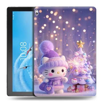 Силиконовый чехол на Lenovo Tab P10 с принтом Новый год Силиконовый чехол на Lenovo Tab P10 с принтом Новый год
