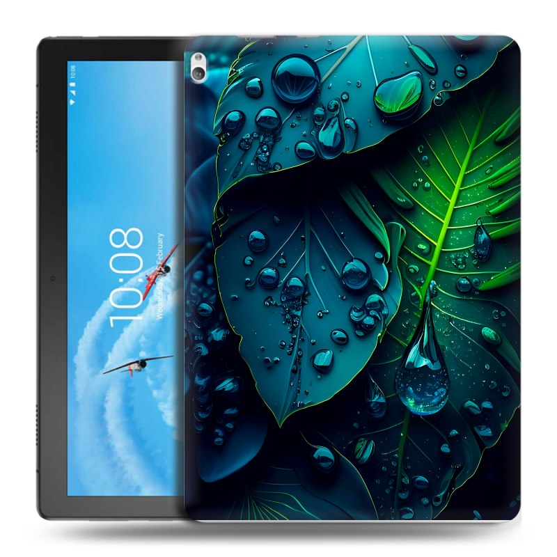 Силиконовый чехол на Lenovo Tab P10 с принтом Листья Силиконовый чехол на Lenovo Tab P10 с принтом Листья