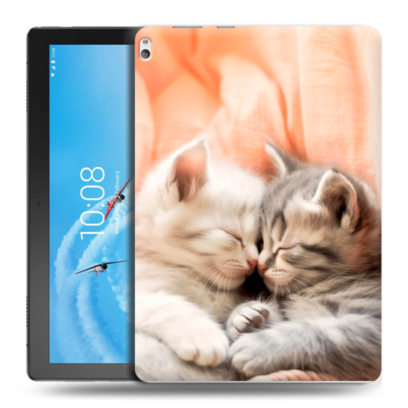Силиконовый чехол на Lenovo Tab P10 с принтом Котята Силиконовый чехол на Lenovo Tab P10 с принтом Котята