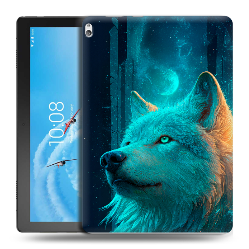Силиконовый чехол на Lenovo Tab P10 с принтом бабочки саккура Силиконовый чехол на Lenovo Tab P10 с принтом бабочки саккура